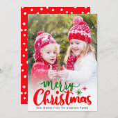 シンプル編集可能エレガントカラーのクリスマスフォト シーズンカード (正面/裏面)