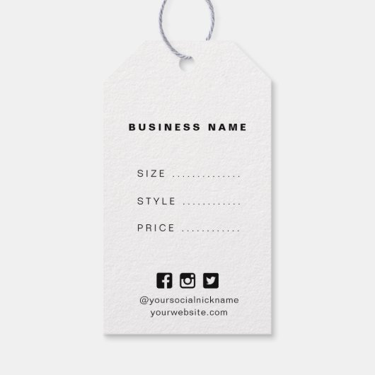 シンプル編集可能ビジネス価格つるラベル ギフトタグ (裏面)