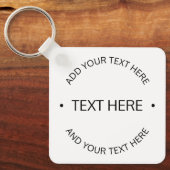 シンプル編集可能モダン文字 |白と黒 キーホルダー (正面)