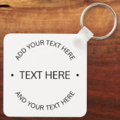 シンプル編集可能モダン文字 |白と黒 キーホルダー (裏面)