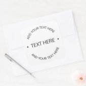 シンプル編集可能モダン文字 |白と黒 スクエアシール (封筒)