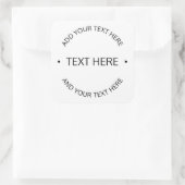 シンプル編集可能モダン文字 |白と黒 スクエアシール (バッグ)