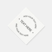 シンプル編集可能モダン文字 |白と黒 スタンダードカクテルナプキン (角)