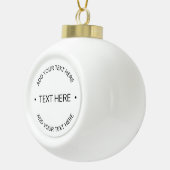シンプル編集可能モダン文字 |白と黒 セラミックボールオーナメント (右)