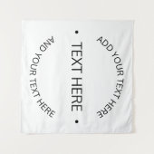 シンプル編集可能モダン文字 |白と黒 タペストリー (正面(横))