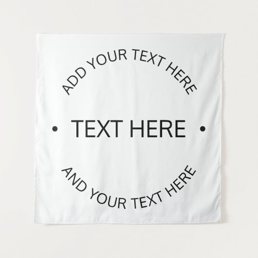 シンプル編集可能モダン文字 |白と黒 タペストリー (正面)