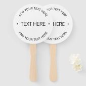 シンプル編集可能モダン文字 |白と黒 ハンドファン (正面&裏面)