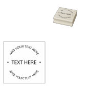 シンプル編集可能モダン文字 |白と黒 ラバースタンプ (押印)