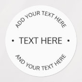 シンプル編集可能モダン文字 |白と黒 ラベル (デザイン1)