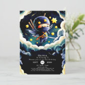 シンプル編集可能忍者誕生日 招待状 (スタンド正面)