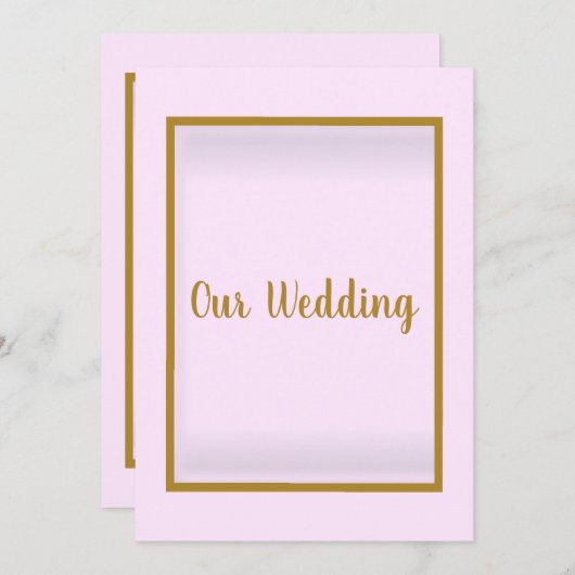 シンプル縁どとピッエレガントクの金ゴールドs 招待状 (正面/裏面)