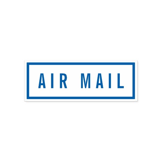 シンプル縁どはっきりしたBlue Air Mail セルフインキングスタンプ (デザイン)