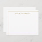 シンプル縁どコーナ角タン金ゴールドノートカード ノートカード (正面/裏面)