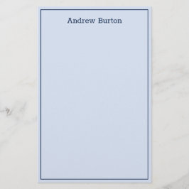 シンプル縁どパーソナライズされた紙 |青 便箋