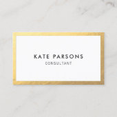 シンプル縁どモダン金ゴールドカード 名刺 (正面)