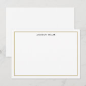 シンプル縁どヴィンテージ金ゴールドメモカード ノートカード (正面/裏面)