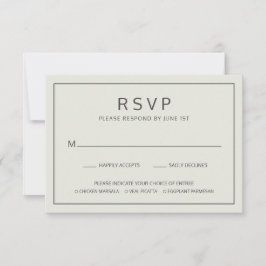 シンプル縁ど光ベージュ料理チョイス結婚ズ 出欠カード