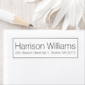 シンプル縁ど白黒カスタム差出人住所 ラベル (インサイチュ)