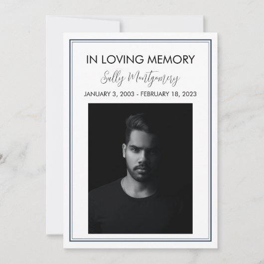 シンプル縁ど葬儀 招待状 (正面)