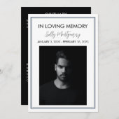 シンプル縁ど葬儀 招待状 (正面/裏面)