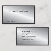 シンプル縁ど銀企業の名札 名刺 (正面/裏面)
