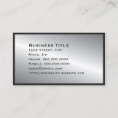 シンプル縁ど銀企業の名札 名刺 (裏面)