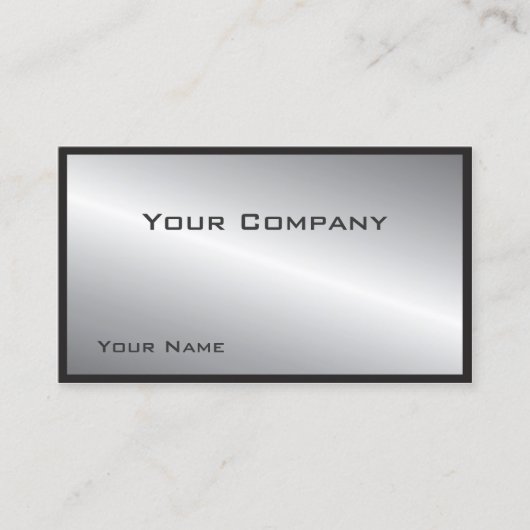 シンプル縁ど銀企業の名札 名刺 (正面)