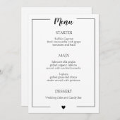 シンプル縁ど黒書結婚道 メニュー (正面/裏面)