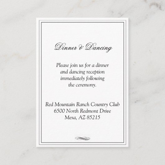 シンプル縁ど黒結婚のエンクロージャ エンクロージャーカード (正面)