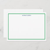 シンプル縁どKelly Green Note Card ノートカード (正面/裏面)