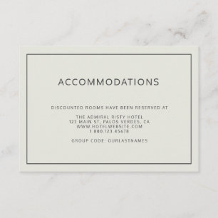 シンプル縁どLight Beigeの結婚宿泊 エンクロージャーカード