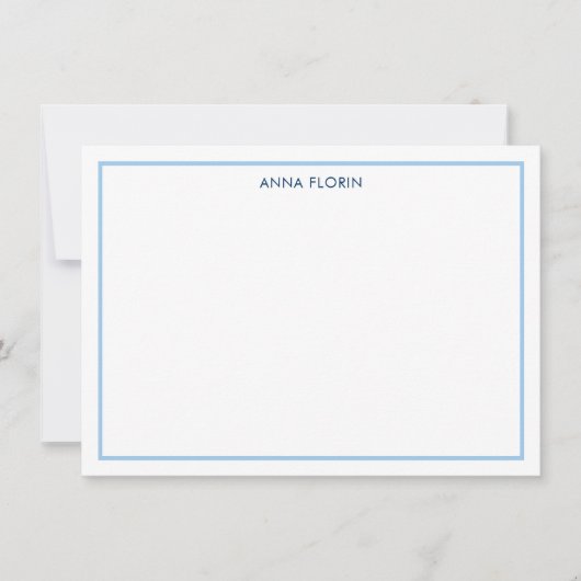 シンプル縁どLight Blueノートカード ノートカード (正面)