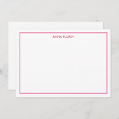 シンプル縁どPink Note Card ノートカード (正面/裏面)