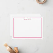 シンプル縁どPink Note Card ノートカード (正面/裏面インサイチュ)