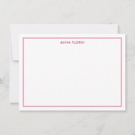 シンプル縁どPink Note Card ノートカード