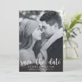 シンプル縦型エレガント写真日付カードの保存 セーブザデート (スタンド正面)