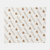 シンプル繰り返し名 フリースブランケット (正面(横))