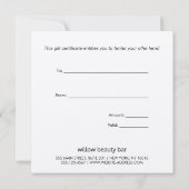 シンプル署名スクリプトクラフト商品券 (裏面)