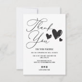 シンプル署名スクリプトハートご注文ありがとうございます サンキューカード (正面)