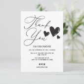 シンプル署名スクリプトハートご注文ありがとうございます サンキューカード (スタンド正面)
