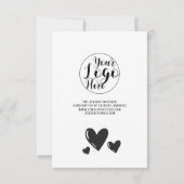 シンプル署名スクリプトハートご注文ありがとうございます サンキューカード (裏面)