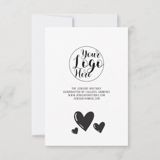 シンプル署名スクリプトハートご注文ありがとうございます サンキューカード (裏面)