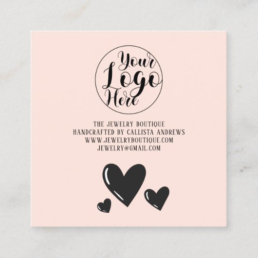 シンプル署名スクリプトハート注文ありがとうございますSqu スクエア名刺 (裏面)