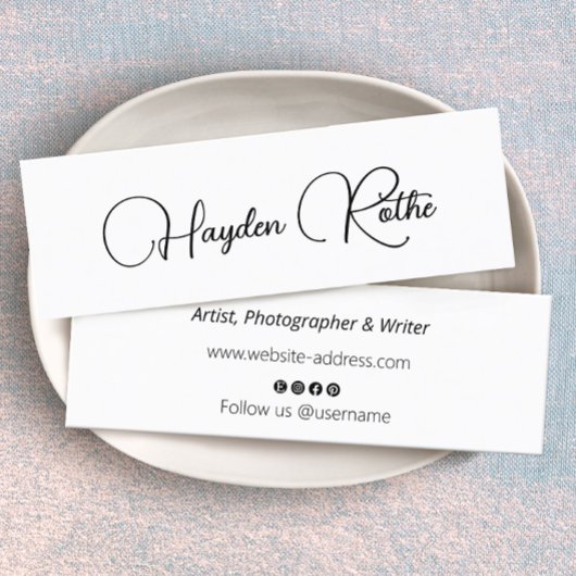 シンプル署名スクリプト白黒ビジネス スキニー名刺