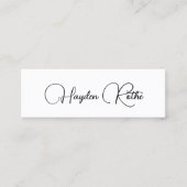 シンプル署名スクリプト白黒ビジネス スキニー名刺 (正面)