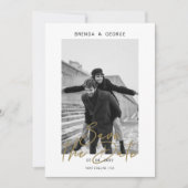 シンプル署名ミニマル写真日付の保存 セーブザデート (正面)