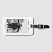 シンプル署名ミニマル写真日付の保存 ラゲッジタグ (正面横)