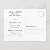 シンプル署名ミニマル写真日付の保存 案内ポストカード (裏面)