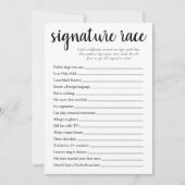 シンプル署名競争 |白黒ゲームカード 招待状 (正面)