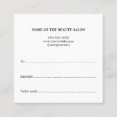 シンプル美しいエレガントサロンギフトカード スクエア名刺 (裏面)